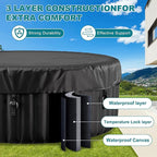 71" X 71" X 25" Hottub, 2-4 Person Inflatable Hot Tub, Portable Blow Up Hot Tub Round Portable Outdoor Spa with 120 Bubble Jets and Heater Pump, Filter