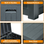 51 Gallon Resin Deck Box, Outdoor Storage Box Waterproof for Patio, Garden, Pool, and Deck, Storage Solution for Cushions, Tools, Delivery Packages, Grey