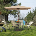 EliteShade USA 10-Year-Non-Fading 6.5x10Ft Rectangular Market Umbrella Patio Umbrella Outdoor Table Umbrella with Ventilation（Hrather Beige）