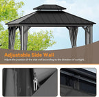 Gazebo Curtain Replacement Universal 4-Panel Sidewalls 10' x 12', Outdoor Gazebo Privacy Curtains with Zipper, Replacement for Patio Canopy, Garden, Backyard, Grey (Curtain Only)