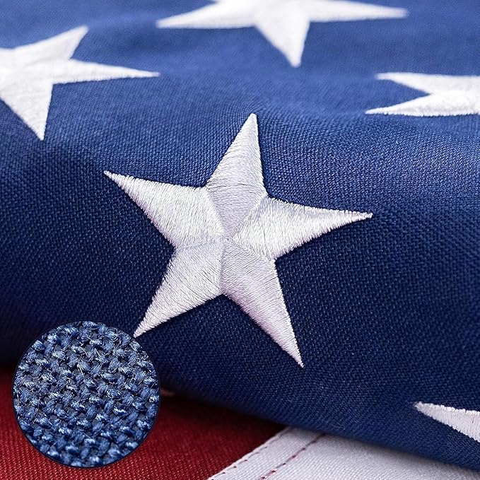 American Flag for Outside 2x3 Ft - TearProof Series Outdoor Use US Flags - Long Lasting, Fade Resistant - Thick Spun Polyester USA Banner - High Wind United States Flag - Embroidered Stars, Sewn Stripes, Brass Grommets