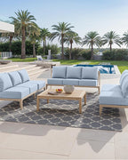 Luxury 24x24x6 Inch Outdoor Chair Cushions Set of 4 - Heavy Duty Water-Resistant Comfortable Cushion for Patio Furniture Set Dining Gliding Rocking Chairs Loveseat L-Shape Sofa - Baby Blue