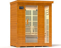 springspa 3 Person Infrared Sauna Indoor, 15amp Low EMF Far Infrared Canadian Hemlock Sauna with 2 LCD Panels, Bluetooth
