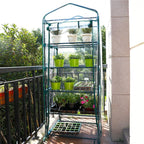 Worth Garden 5 Tier Mini Greenhouse - 75'' H x 27'' L x 19'' W - Sturdy Portable Gardening Shelves with PVC Cover - Small Porch Green House for Growing Plants Flowers Indoor & Outdoor