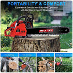 62cc Gas Chainsaw, 3.5-HP, 18 Inch Gas Powered Chainsaw, 2-Stroke Chainsaws with Automatic Oiler, Gasoline Chain Saw for Cutting Wood Outdoor Garden Farm Home, Red