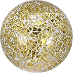 Decorative Ball for Bowls, 4 Inch Mosaic Glass Balls Decorative Glass Orbs for Home Decor/Dining Tables/Wedding Party/Coffee Table/Centerpiece Decor [Gold]