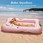 HeySplash Pool Lounger Float for Adult, Inflatable Pool Floats Bed Cooling Contour Lounger Rafts, Water Rafts for Lake, Outdoor Beach Pool Party