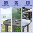 LZRS Outdoor Side Table - 2-Tier Adirondack HDPE Patio End Table for Pool, Porch,Balcony & Backyard,Weather Resistance for Indoor and Outdoor use(Grey)