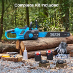 SEESII 40V 16-Inch Cordless Chainsaw: Brushless Electric Chain Saws with 2×4.0Ah Batteries & Charger, Tool-Free Chain Tension, Auto Oiling, for Tree Trimming, Wood Cutting, Yard Work
