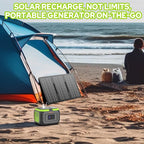 Portable Power Station with Foldable Solar Panel, 120W 110V USB-C Solar Power Bank Battery Generator with Panel, Portable Power Bank with AC Outlet for Laptop Smart Device Home RV Outdoor Camping