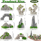 27 Pcs 9 Styles Zen Garden Accessories, Miniature Rockery Decoration Mini Garden Accessories for Micro Landscape Decoration Bonsai Ornament Plant Pot