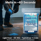 Thawtful Blue Ice & Snow Melt – Snow Melt, Rock Salt, Driveway & Sidewalk Salt for Ice, Blue Granular Rock Salt, Melts to −16°F (−27°C) – Resealable Zip Bag (3 QUARTS - 6.4 lb.)