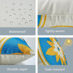 Outdoor Throw Pillows Waterproof Set of 2 Patio Pillows 18×18 Inch Decorative Pillows for Bed, Couch, Sofa and Patio Furniture