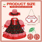 Lolita Goose Outfit Set for 23'' H Plastic Porch Cement Statue Cute Lolita Skirt Fall Spring Summer Goose Costume for Indoor Outdoor Yard Lawn Patio Art Decor(Cherry)