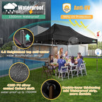COBIZI 10x15 Pop Up Heavy Duty Canopy with Upgrated Hexagonal Legs, Easy up Tent for Parties, Commercial and Wedding, Outdoor Canopy with Roller Bag, Sand Bags, Waterproof & UPF50+ (Black)