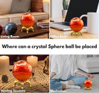 Amazing Gemstone Carnelian Onyx Crystal Ball with Stand - 2 Inches Crystal Sphere Meditation Balls for Witchcraft and Decorative Balls