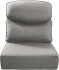 Luxury 24x24x6 Inch Smile Outdoor Cushions - 1 Set Deep Seat Water-Resistant Patio Furniture Replacement Cushion for Wicker Rattan Wood Metal Chair Glider Rocker Loveseat Sofa - Grey