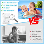 Above Rectangle Swimming Pool,Frame Deep Pools for Adults, PE Family Pool,Large Above Rectangle Pool Easy Set, Outdoor Backyard Pool for Kids, Adults,Dog 10ft x 6.6ft x 29in