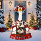 Suzile Christmas Wreath Outfit Clothes for 23 Inch High Cement or Plastic Geese Ghost Lawn Porch Goose Clothes Halloween Costume