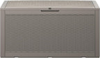 Outdoor Storage Box, Resin Deck Boxes Indoor and outdoor, Waterproof Storage Box Lockable Lid (Grey, 120 Gallon)