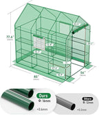 SPECILITE 56×85×77Inch Walk-in Greenhouse, Heavy Duty Small Plant House with Thicken PE Cover and Steel Frame, for Garden, Outdoors, Indoors, Green