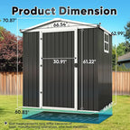 Quictent 6X4 FT Metal Storage Shed, Easy Assemble, Lockable Outdoor Garden Shed Waterproof Shed for Bike Storage, Tool Storage, Temporary Storage with Combination Lock(5.1X3.8 FT Base, No Floor)