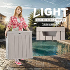 ROJIK Outdoor Storage Housing Deck Box - Waterproof Patio Furniture, Garden Tools, Cushions, Pool Accessories Storage Bench with Lockable Lid and Side Handles (Grey, 50 Gal)