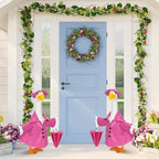 Raincoat Goose Outfit Porch Goose Clothes for 23" Lawn Outdoor Garden Yard Patio Statue Summer Decor (Pink)