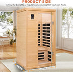 2 Person Infrared Saunas for Home, 2 Person Sauna Hemlock Wood Low EMF FAR Dry Sauna Indoor Saunas for The Home, with Colored Lights 1750W, Room:76.37 * 38.58 * 43.7Inch