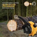 6 In Chainsaw Compatible with DeWalt Battery 20v - Mini Electric Cordless Brushless Chain Saw Handheld Compact Portable Mobile Small Trimming Pruning Chainsaw Set(Not Battery)