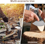 Wood Splitting Axe with Leather Sheath,Camping Hatchet with 10.74" Solid Handle,Bushcraft Axe with Hammering for Gardening,Chopping, Felling, Survival,Carving