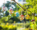 4” Tree of Life Witch Balls, Gazing Balls Hanging Friendship Balls, Hand-Blown Glass Christmas Ornament for Window Outdoor Home Decor, Garden Patio Decoration, Gifts for Women (Blue)