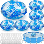 6pcs 4ft Pool Pillows for Above Ground Pools, Cover Balloon Winterizing Inflatable Air Pillow Float with Ropes PVC Ice Equalizer Closing Winter Swimming Ball Accessories