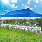 COBIZI 10x30 Pop up Canopy Tent 10x30 Canopy with Sidewall Waterproof Heavy Duty Commercial for Parties Outdoor Garden Gazebo Tent, Carry Bag with Wheel(10x30ft with Sidewalls,Blue)