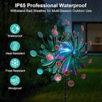 Solar Wind Spinner, 60.63 Inch Outdoor Metal Stake Yard Spinners, Solar Powered Multi-Color LED Glass Ball with Kinetic Wind Sculpture Spinner Windmills for Outdoor Lawn & Garden Decoration