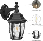 Maxxima Outdoor Wall Light with Clear Water Glass, Patio or Porch Sconce Fixture, Ideal for Exterior Decor Lighting, Black, E26 Socket, Bulb Not Included