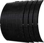 Flexible Solar Panel 4pcs 150W Fiberglass Monocrystalline 600W Lightweight Module for Off-Grid RV Boat Van Cabin Uneven Surfaces 12V/24V Battery Charge (600W Solar Panel)
