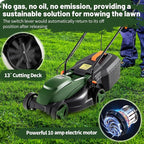 Goplus Lawn Mower, Electric Lawn Mowers with Grass Collection Box, 10 AMP Motor, 13" Cutting Deck, 3 Adjustable Cutting Positions, Walk-Behind Small Corded Lawnmower for Garden Farm Yard