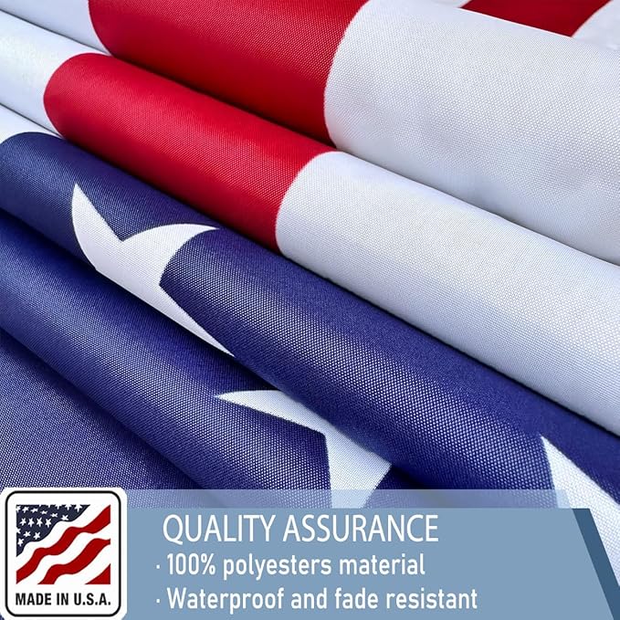 American US Flag 2x3 FT 100% Made in The USA- Heavy Duty Vibrant Colors Double Sided United States Flag with 2 Brass Grommets for Home/Company/Indoor Outdoor Decoration (FMAA Certified)