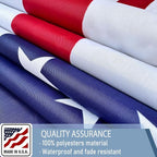 American US Flag 5x8 FT 100% Made in The USA- Heavy Duty Vibrant Colors Double Sided United States Flag with 3 Brass Grommets for Home/Company/Indoor Outdoor Decoration (FMAA Certified)