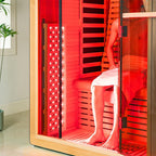 Woodbridge Infrared Home Sauna Room 2 Person Hemlock Wooden Indoor Sauna,7 Carbon 2230W/120V Heaters,with Led Color Therapy Light,Bluetooth Speaker,Tempered Glass,Touch-Tone Keypad and A Top Vent