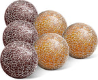 6 PCS 2.5inch Round Glass Mosaic Sphere Balls Set Living Room Table Bowls Vases Home Centerpieces Decorative Orbs Christmas Thanksgiving Wedding Party