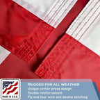 Nylon Embroidered American US Flag 4x6 FT 100% Made in The USA- Heavy Duty Vibrant Colors United States Flag with Embroidered Stars and Sewn Stripes for Home/Company/Indoor Outdoor Decoration (FMAA Certified)