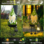 HONGLAND Solar Garden Gnomes Outdoor Statue -18 Inch Gnomes Decorations for Outside with Solar Lantern -3D Outdoor Figurines for Patio Yard Lawn Porch