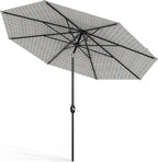 Midtown Umbrellas Sunbrella Umbrella 9 Feet Outdoor Umbrella With Infused Gem Acrylic Fabric - Auto-Tilt Aluminum Frame Patio Umbrella For Backyard, Deck, Garden, Pool - Black Pole