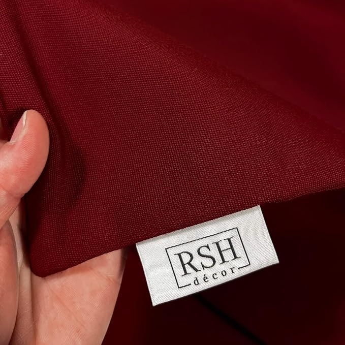 RSH DECOR: Sunbrella Pillow Covers Set of 4 | Covers Only - 26" x 16" | Outdoor Lumbar Pillow Covers Crafted with Sunbrella Performance Fabric | Canvas Burgundy