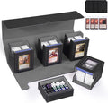 Marsguard Trading Card Deck Box with Commander Display，5 in 1 MTG Storage Holds 400+ Double-Sleeved Cards，4 Deck Boxes & Dice Tray Included，Fits MTG, TCG, PTCG & Sports Cards
