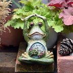 OwMell Frog Statue for Garden, Green Frog Figurine for Outdoor Decor Yard and Garden Decoration Resin Sculpture 6 Inches - Yoga