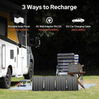 Portable Solar Generator with Panel, 300W Portable Power Station with Foldable Solar Panel 40W, 110V AC Outlet 100W Camping Solar Power Bank Lithium Battery Pack for Home Use RV Outdoor Power Outage
