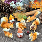 Miniature Squirrel Figurine, 21Pcs Mini Resin Squirrel Figures,Tiny Fall Forest Animals Figurines Fairy Garden Accessories for Outdoor Landscape Garden Lawn Pot DIY Cake Decorations